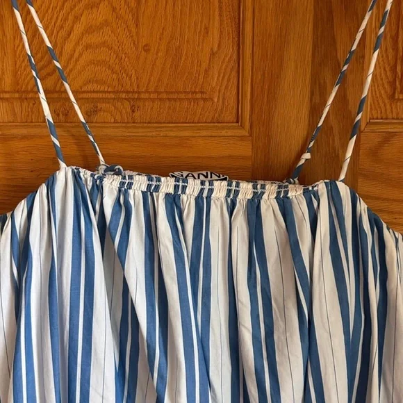 Ganni Blue and White Maxi Dress - Picture 9 of 10